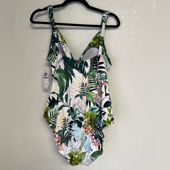 Jantzen Nature Glow Surplus Mio One Piece Swimsuit Size 18 Tummy Control Ruched - Picture 5 of 9